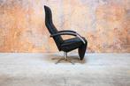 Refurbished zwarte leren Jori Mensana relaxfauteuil np 5000, Huis en Inrichting, Fauteuils, Jori, 100 tot 125 cm, Ophalen of Verzenden