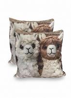 NIEUW !! Twee superleuke kussenhoesjes met alpaca’s, Ophalen of Verzenden, Nieuw, Overige kleuren, Vierkant