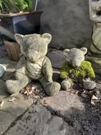 Set van 2 stenen teddyberen - Tuinbeelden, Ophalen, Gebruikt, Beton, Dierenbeeld