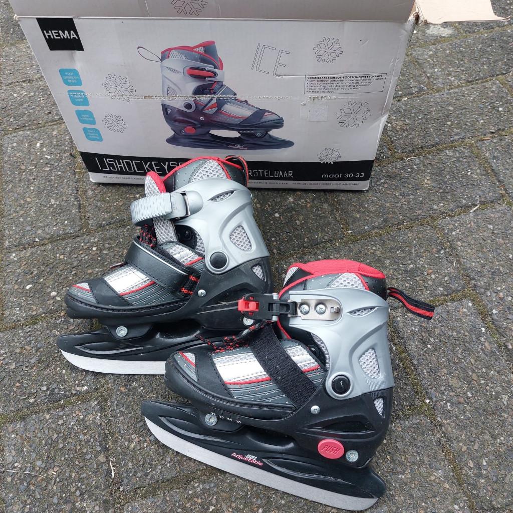 IJshockeyschaatsen verstelbaar maat 30-33, Sport en Fitness, Schaatsen, Gebruikt, IJshockeyschaatsen, Ophalen, Overige merken