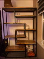 Open kast van mangohout en metaal - industrieel design, Ophalen, Met plank(en), 100 tot 150 cm, 200 cm of meer