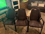 Eethoekbank en 3 losse stoelen, Ophalen, Zo goed als nieuw, Leer