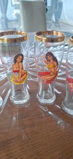 Set van 6 vintage pin-up glazen uit de jaren '50, Ophalen of Verzenden