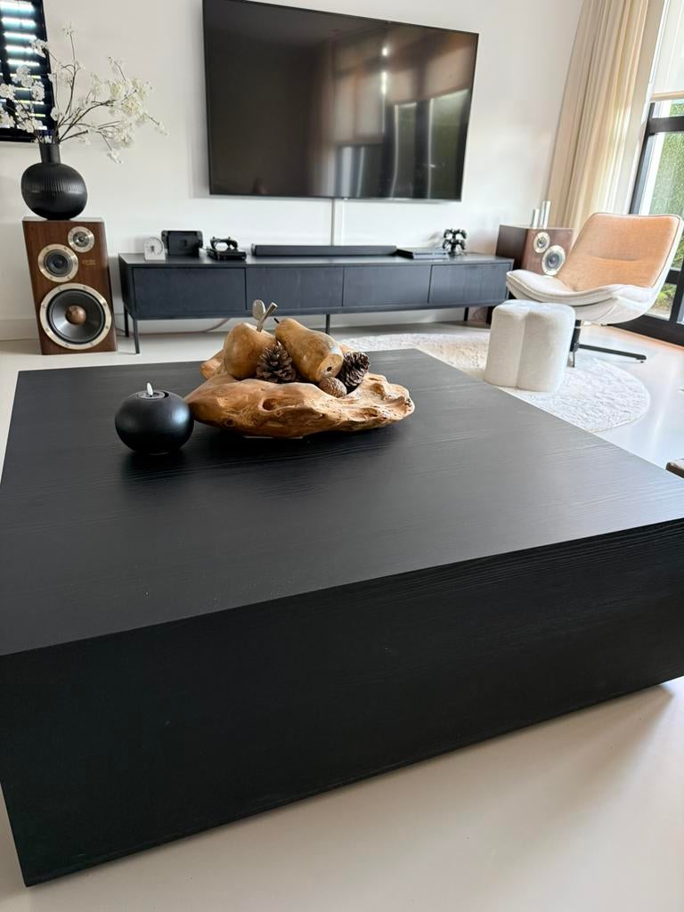 Zwarte salontafel 120x120x40, Ophalen, Vierkant, Zo goed als nieuw, Minder dan 50 cm