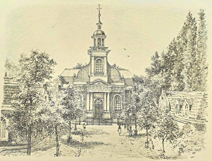 Driebergen- Rijsenburg .... "RK Kerk" ...., Antiek en Kunst, Kunst | Tekeningen en Foto's, Ophalen of Verzenden