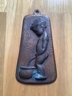 messing toilet bord deurplaatje wc deur teken naambordje, Ophalen, Zo goed als nieuw