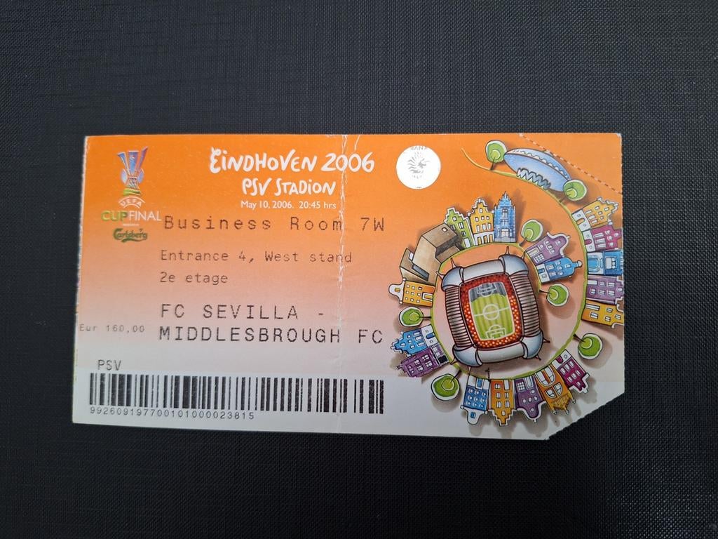 Ticket FC Sevilla - Middlesbrough FC., Verzenden, Gebruikt, Buitenlandse clubs, Overige typen