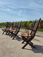 Set van 4 vintage Triconfort France verstelbare ligstoelen u, Ophalen, Gebruikt, Verstelbaar