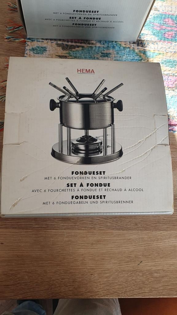 Nieuw HEMA Fondueset met 6 Vorken en Spiritusbrander, Witgoed en Apparatuur, Gourmetstellen, Ophalen of Verzenden