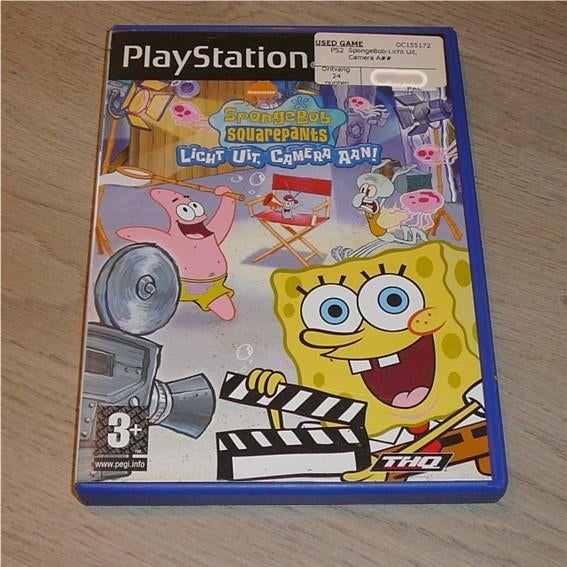 Playstation 2 SPONGEBOB Licht uit camera aan, Gebruikt, 1 speler, Vanaf 3 jaar, Ophalen