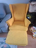 Gele fauteuil met hoge rugleuning Strandmon Ikea, Ophalen, Gebruikt, 75 tot 100 cm, Klassiek, Modern, Comfortabel
