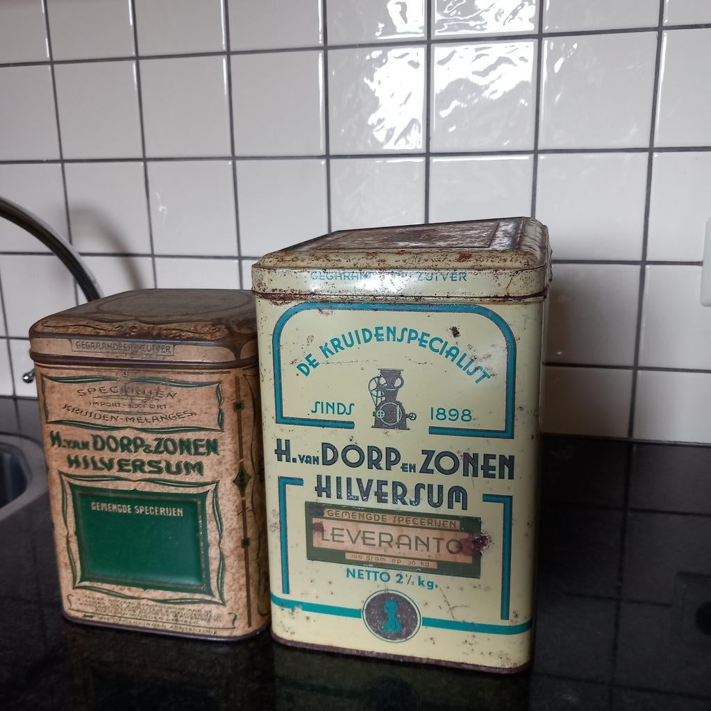 2 blikken van H.van Dorp en Zonen, Verzamelen, Blikken, Ophalen of Verzenden, Overige