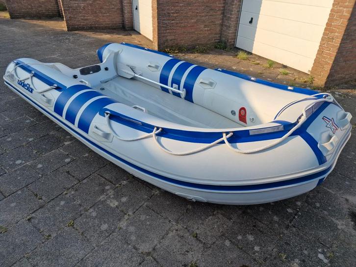Lodestar Trimax 3D-V 380 rubberboot met transportwielen, Watersport en Boten, Rubberboten, Zo goed als nieuw, Overige merken, Airdeck