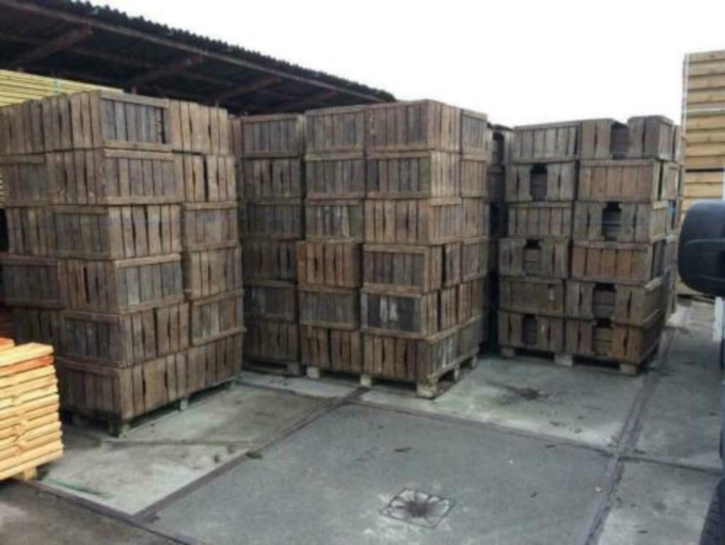 3-lats fruitkisten / veilingkisten stevig , grote partij, Antiek en Kunst, Curiosa en Brocante, Ophalen of Verzenden