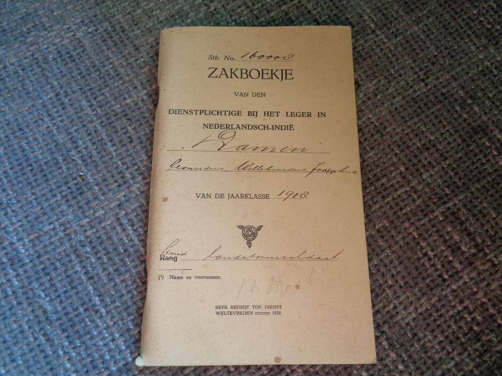 KNIL Zakboekje 1908 soldaat leger, Verzamelen, Militaria | Algemeen, Landmacht, Overige typen, Nederland, Verzenden