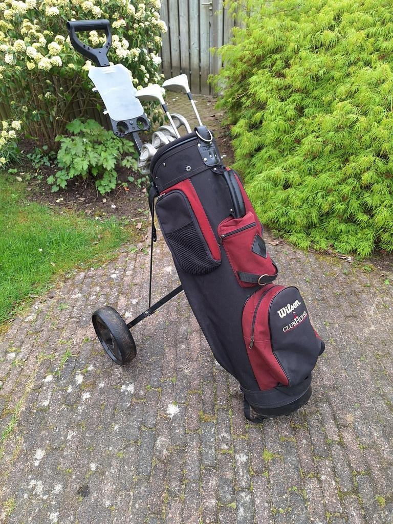 Wilson dames golfset graphite shafts r.h met golftrolley, Sport en Fitness, Golf, Ophalen, Gebruikt, Set