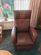 Elektrische relaxfauteuil - Bruin leer, Huis en Inrichting, Stoelen, Ophalen, Gebruikt, Bruin, Klassiek, Comfort