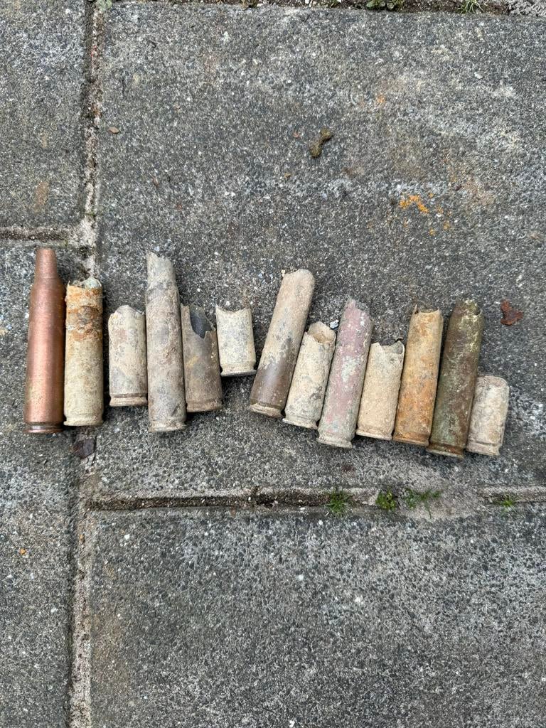 Lot amerikaanse .50 Hulzen Bodemvondst WW2, Ophalen of Verzenden, Landmacht, Amerika, Hulzen of Bodemvondsten