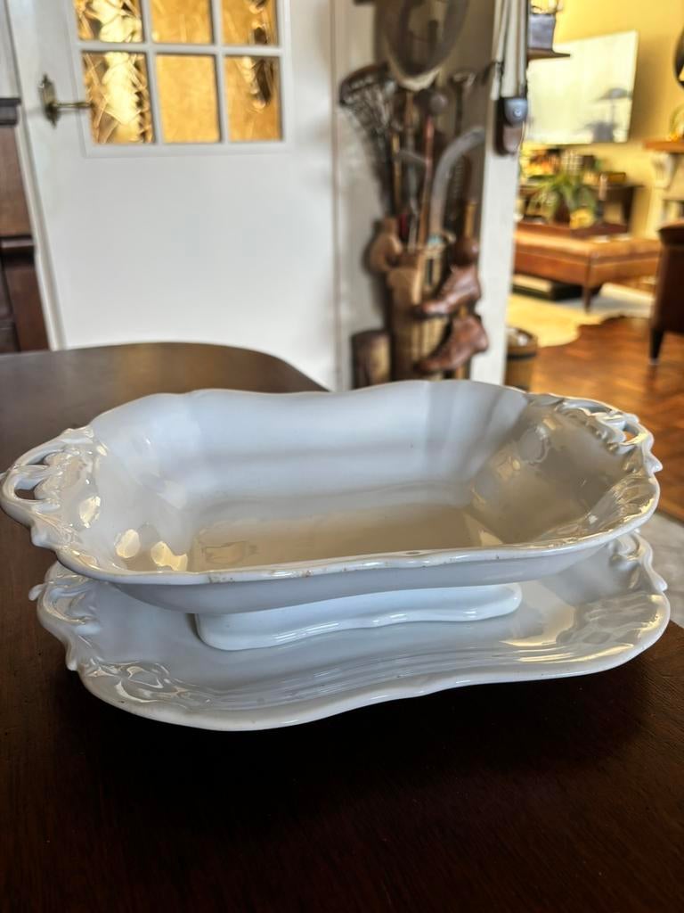 Lot van 5 schalen w.o. Perus regout schaal en 2 sauskommen, Antiek en Kunst, Verzenden