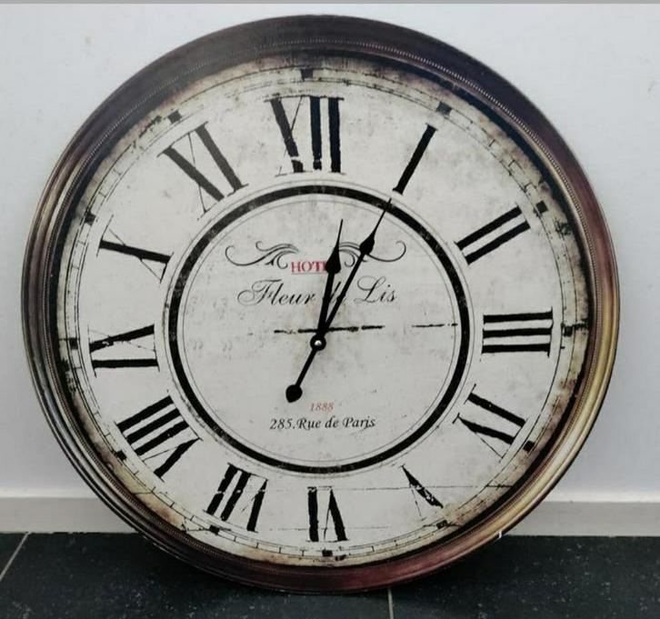 WANDKLOK,Retro,landelijke stijl,Art Deco,Franse klok, Antiek en Kunst, Curiosa en Brocante, Ophalen of Verzenden