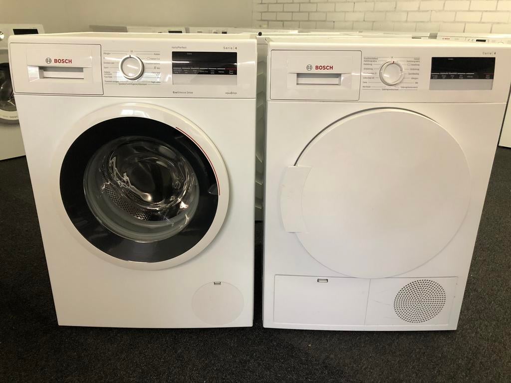 SET €555 Bosch Serie4 Wasmachine+Condensdroger MET GARANTIE, Ophalen, 6 tot 8 kg, Overige typen, Zo goed als nieuw