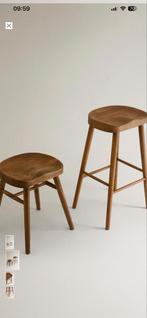Zo goed als nieuwe Zara Home barkrukken van essenhout, Ophalen, Met voetsteun, 60 tot 90 cm, Zo goed als nieuw
