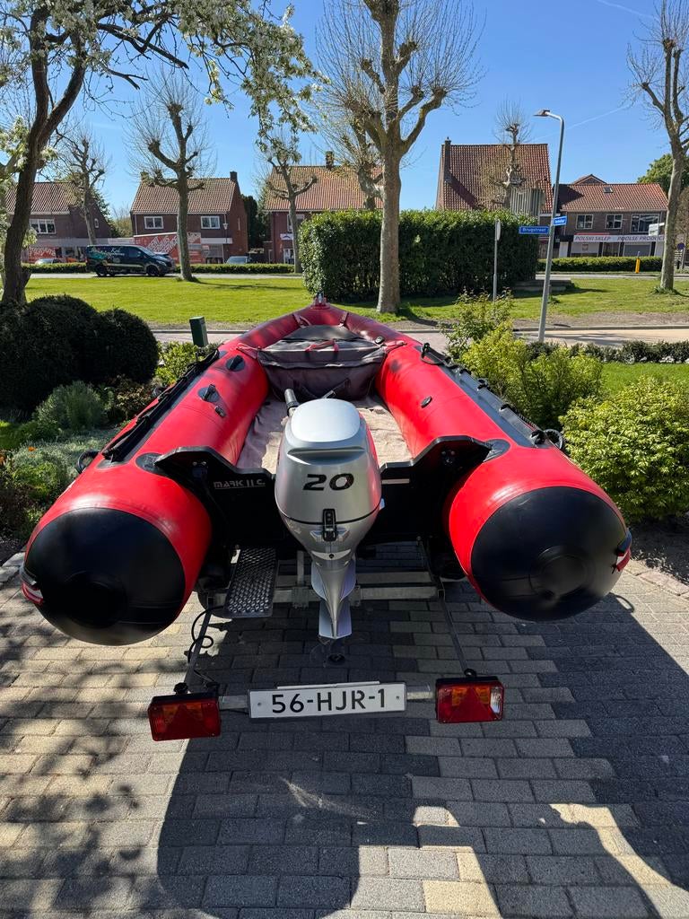 Zodiac Futura MK2C (2014)+ Honda 20PK (2019)+ Trailer (2014), Watersport en Boten, Rubberboten, Ophalen, Airdeck, Benzine, Minder dan 70 pk