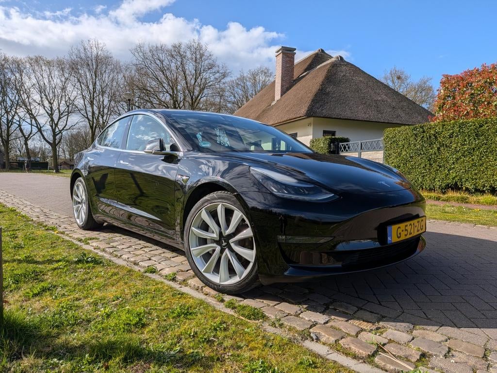 Tesla Model 3 Long Range AWD (2019 dec) -SOH 89,6% -19” velg, Auto's, Tesla, Automaat, 1831 kg, Zwart, Origineel Nederlands