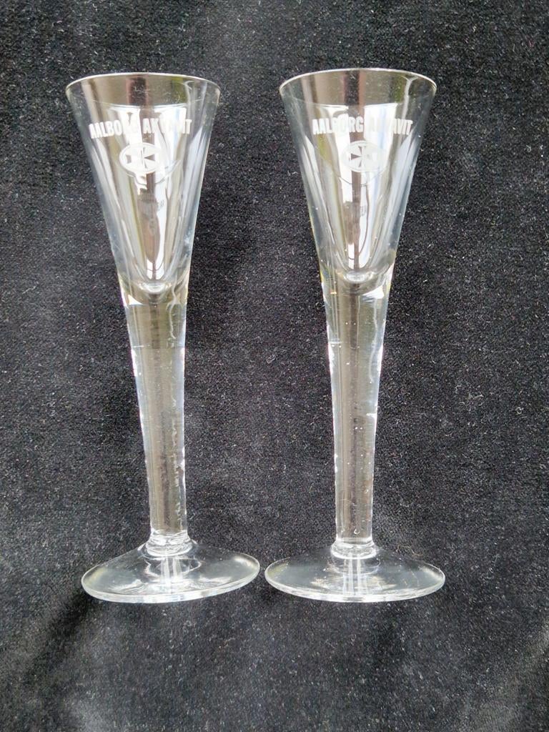 Vintage Aalborg Akvavit-glaasjes UV reactie, Antiek en Kunst, Antiek | Glas en Kristal, Ophalen of Verzenden