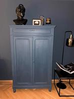 Brocante - meidenkast - Biedemeierkast - Midnight Blue Blauw, Ophalen, Gebruikt