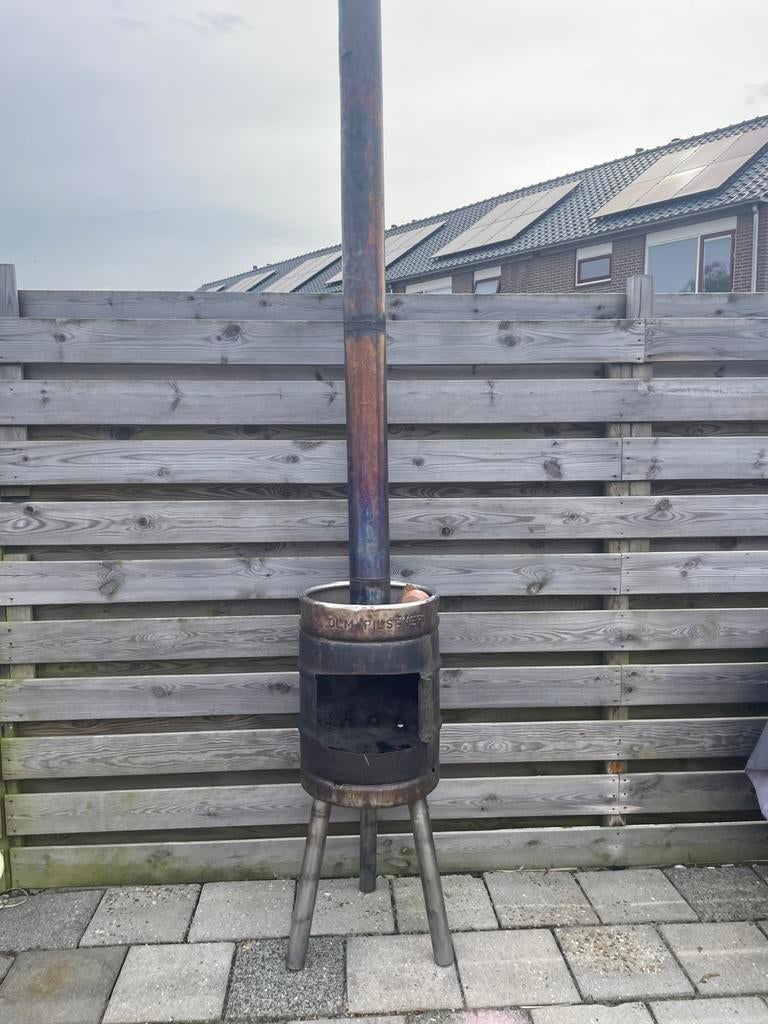 Wegens overcompleet.Houtkachel voor buiten, Tuin en Terras, Ophalen, Zo goed als nieuw