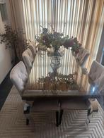 Rofra Home Eettafel 240x100 met Glazen Blad, Huis en Inrichting, Eric kuster,eichholtz, keijser & co, Gebruikt, 200 cm of meer