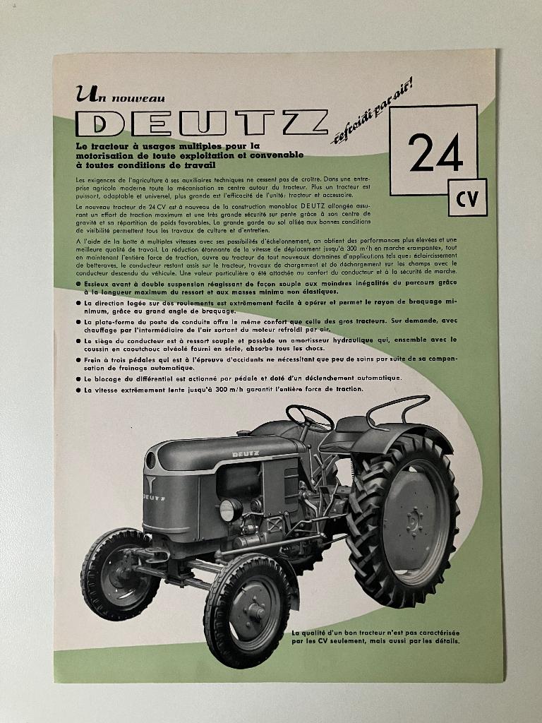 Deutz trekker tractor folder brochure, Ophalen of Verzenden, Gelezen