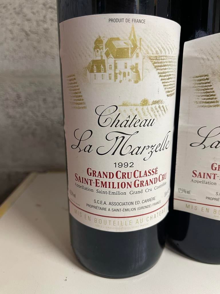 12 flessen Château La Marzelle 1992 Saint-Émilion Grand Cru, Verzamelen, Ophalen, Gebruikt, Frankrijk, Rode wijn