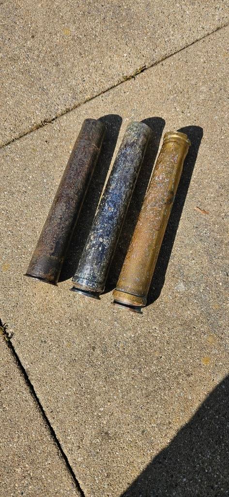 3 hulzen 1 PAK  2 FLAK  3,7 cm, Ophalen of Verzenden, Landmacht, Duitsland, Hulzen of Bodemvondsten