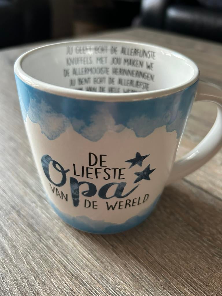 Mok - De Liefste Opa van de Wereld, Ophalen of Verzenden, Zo goed als nieuw, Overige stijlen, Kop(pen) en/of Schotel(s)