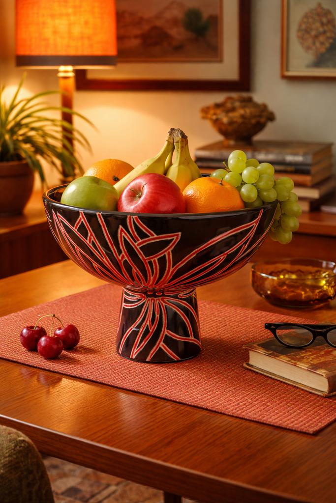 Keramieken Fruitschaal met Sgraffito-decor van Jan van Stolk, Ophalen of Verzenden