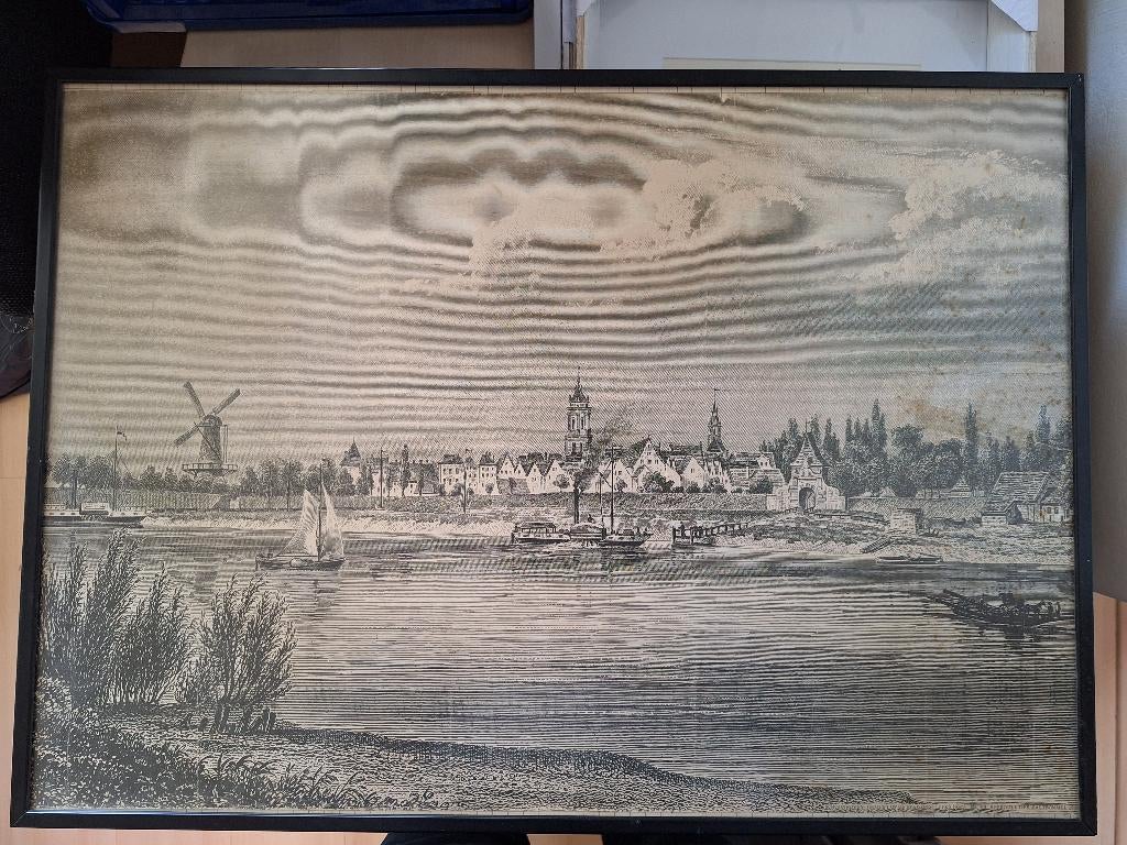 Prent van Schoonhoven, Gebruikt, Ophalen of Verzenden, Voor 1940, Prent