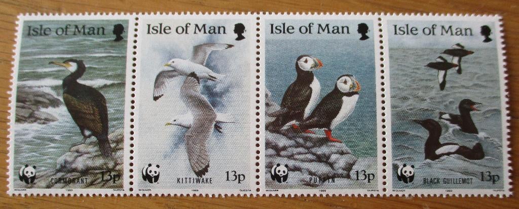 Isle of Man, WWF serie Zeevogels, Verzenden, Postfris, Dier of Natuur