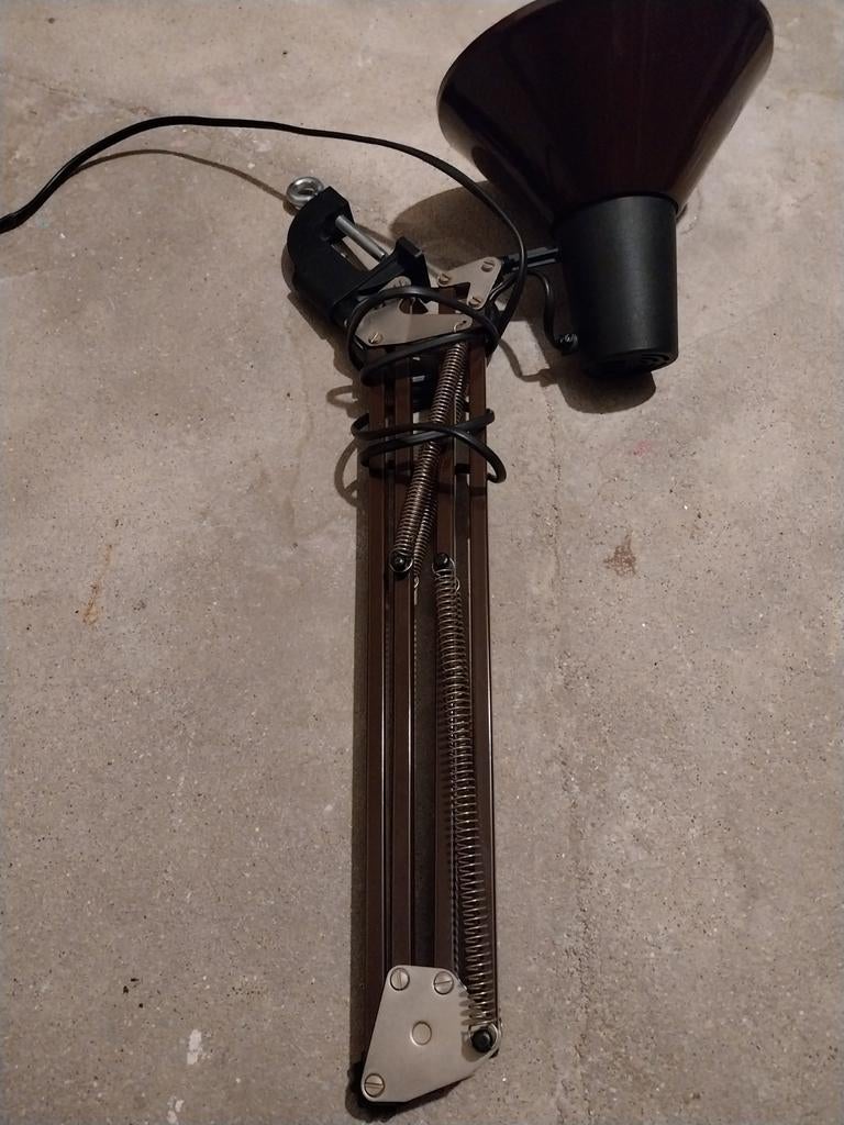Lamp,architectenlamp, scharnierlamp,  bureaulamp Vintage., Ophalen of Verzenden, Zo goed als nieuw, Overige materialen, Vintage, retro, scharnierlamp.