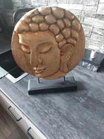 Gouden Boeddha Hoofd Decoratie op Standaard, Huis en Inrichting, Ophalen of Verzenden, Gebruikt
