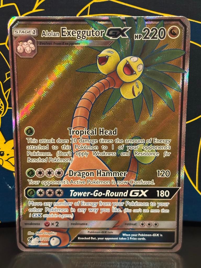 Alolan Exeggutor GX 107/111 - Pokémon Kaart, Hobby en Vrije tijd, Verzamelkaartspellen | Pokémon, Verzenden, Zo goed als nieuw
