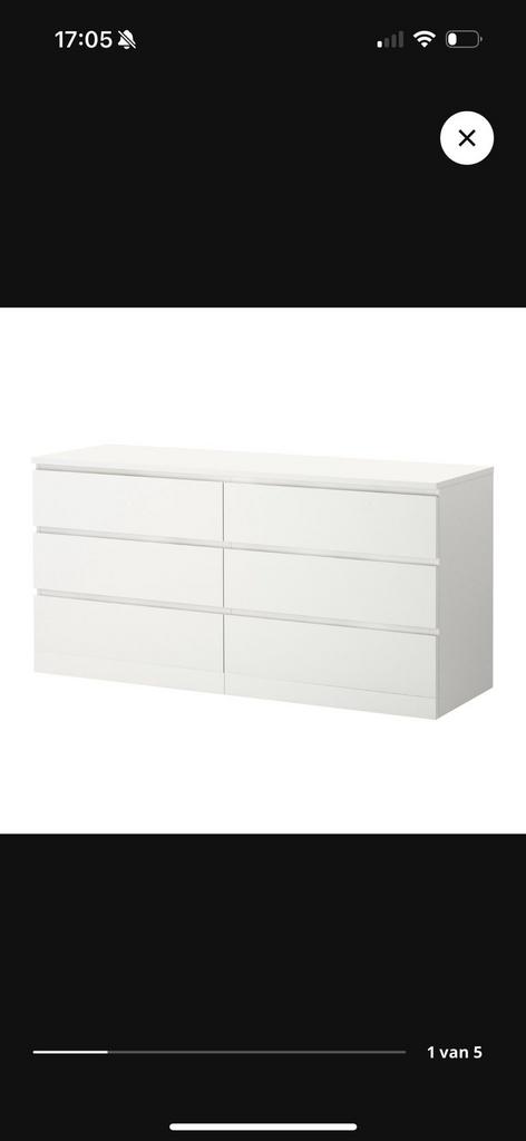 Ikea malm ladekast, Huis en Inrichting, Kasten | Ladekasten, Zo goed als nieuw, 3 of 4 laden, Minder dan 100 cm, 25 tot 50 cm