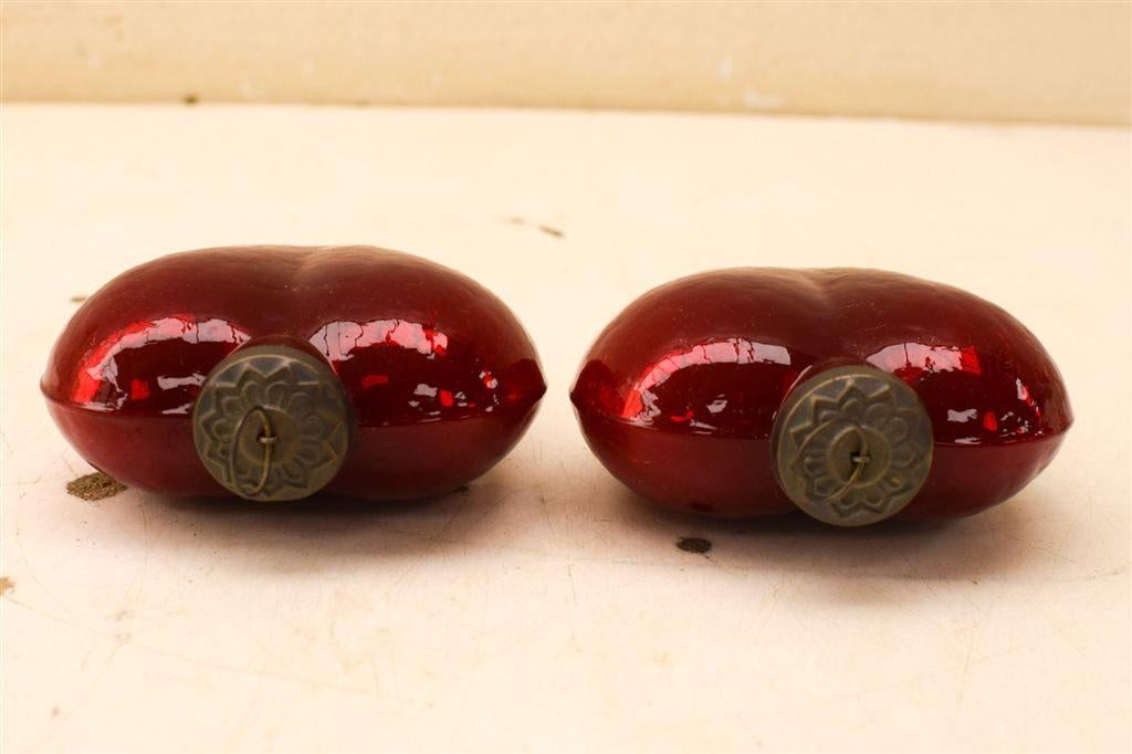 2 stuks Glazen Kerstballen 48631, Ophalen of Verzenden, Gebruikt