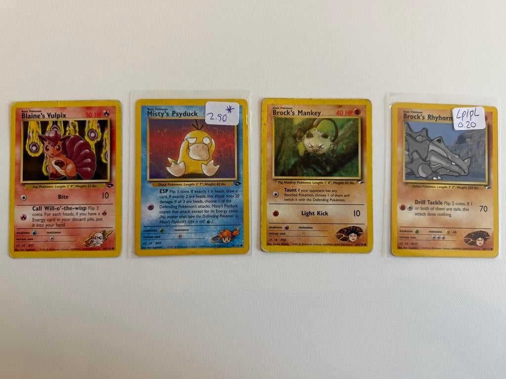 Pokémon Gym Challenge & Gym Heroes kaarten - Blaine, Misty,, Ophalen of Verzenden, Gebruikt, Meerdere kaarten