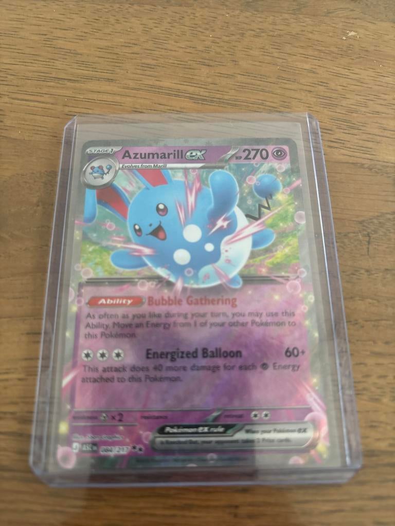 Azumarill ex 084/217 Pokemon kaart - NM staat, Ophalen of Verzenden, Zo goed als nieuw, Losse kaart