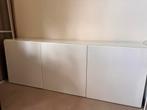Witte Besta Ikea kast met glazen bovenplaat, Huis en Inrichting, Ophalen, Gebruikt
