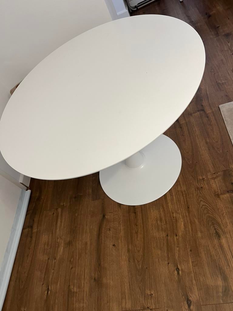Eettafel wit rond, Huis en Inrichting, Overige materialen, Gebruikt, 100 tot 150 cm, Rond