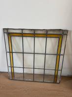 Glas in lood raam 65x66cm, Gevelraam of Ruit, Gebruikt, Ophalen of Verzenden, Minder dan 80 cm