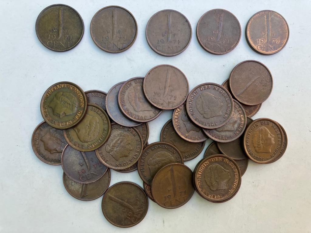 34 Centen 1971, Postzegels en Munten, Munten | Nederland, Ophalen of Verzenden, Koningin Juliana, 1 cent, Losse munt